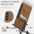 thumbnail image 4 of Allytechgroup Galaxy A14 5G Wallet Case, Premium PU Leather RFID Blocking Cards Slots Stand Drop Resistance Shockproof Bumper Retro Phone Case for Samsung Galaxy A14 5G, Brown, 4 of 8