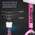thumbnail image 3 of Aosom Youth Scooter, Kick Scooter with Adjustable Handlebars, Double Brakes, 16" Inflatable Rubber Tires, Basket, Cupholder, Pink, 3 of 9