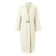 thumbnail image 6 of HTNBO Women's Wool Blend Coat Oversized Double Breasted Long Trench Overcoat Winter, 6 of 7