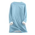 thumbnail image 3 of Chrismas Sweaters Womens Long Tops for Leggings with Pockets Sherpa Lined Xmas Print Crewneck Pullover Tunics (XL, Sky Blue), 3 of 6
