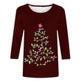 thumbnail image 4 of Qertyioot Chandail en Molleton de Noël pour Femmes, Manches Longues, Col Rond, Décontracté, 4 of 5