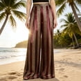 thumbnail image 2 of XUNKUSGA Pants for Women Fashion Boho Print Beach Women's Pants Casual High Waisted Flowy Wide Leg Pants Woman High Waisted Hippie Palazzo Pants S-3XL Red, 2 of 5