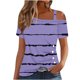 thumbnail image 2 of Fiudx Ofertas Flash Del Día Solo En Línea Blusa con Botones de Manga Corta Halter con Hombros Descubiertos y Estampado para Mujer, 2 of 5