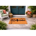 thumbnail image 5 of Welcome, Cat Silhouette Paw Print Doormat - Brown Coir PVC Outdoor Doormat (18x30 inches), 5 of 5