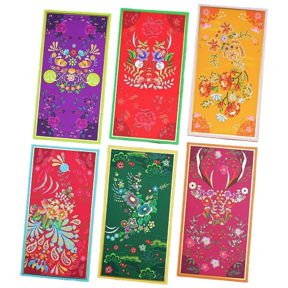 2026 Year Of The Horse Red Envelopes 6-Pack Luxury Embossed Paper For Lunar New Year Gifting