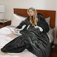 thumbnail image 3 of Tirrinia Microplush Sherpa Throws Blanket with Sleeves for Women and Men 3.88 lb, 72" x 55", 3 of 8