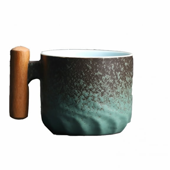 ACDANC Ceramic Espresso Cups with Wooden Handle Cute Espresso Cups Espresso Shot Cups Ceramic Tea Cups Porcelain Cups for Coffee Or Tea,4.6Oz