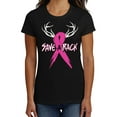 thumbnail image 2 of Womens Breast Cancer Awareness "Save a Rack" Black T-Shirt - Small, 2 of 3