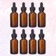thumbnail image 4 of EeaseMX 8 botellas de aceite esencial de 15 ml para mujer, estilo retro antiguo, de vidrio, vacías, con gotero dispensador, decorativas (marrón), 4 of 7