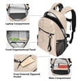 thumbnail image 5 of JIALIOU 14" Laptop Backpack Waterproof Airline Approved Stylish Casual Daypack for Travel Business College Work, Apricot, 5 of 8