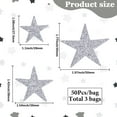 thumbnail image 2 of 3 Sets Christmas Theme EVA Foam Stickers Glitter Powder Star Adhesive Decals for Kid Arts Craft Silver 28~45x27.5~50x2mm 50pcs/set, 2 of 5
