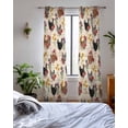 thumbnail image 3 of Farmhouse Rooster Sheer Curtains 84 Inch Length 2 Panels Set for Living Room/Bedroom, Vintage Watercolor Flowers Wood Grain Kitchen Curtains Grommet Semi-Sheer Curtains Window Treatments 52"x84"x2, 3 of 7