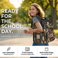 thumbnail image 6 of Xoenoiee Owl Mushroom Flower Print Kids Backpack Elementary Preschool School Bag with Front Zipper Pocket for Girls Large Capacity Bookbag Knapsack Travel Bagpack Daypack Rucksack, 6 of 7