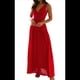 thumbnail image 2 of Vestido de Fiesta de Verano para Mujer, , Fruncido, con Cintura Baja, Escote en V Fluido y Plisado. Rojo M, 2 of 10