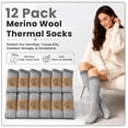 thumbnail image 2 of Yacht & Smith Wholesale Bulk Merino Wool Thermal Hiking Boot Socks, Mens Womans Kids (Mens/Assorted, 4) (Womens/Gray), 2 of 7