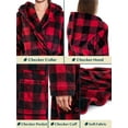thumbnail image 4 of PAVILIA Plush Hooded Robe For Women | Buffalo Plaid Red Black Fluffy Soft Bathrobe with Hood | Fuzzy Warm Spa Robe, Cozy Fleece Long Robe | Large-X-Large, 4 of 8