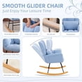 thumbnail image 5 of MQLIFEBOOM Nursery Rocking Chair with Cushion  Teddy Fabric Rocker Glider Chair  Rocker Armchair with Solid Wood Legs &amp; High Backrest  for Living Room  Bedroom  Balcony (Sweet Blue), 5 of 7