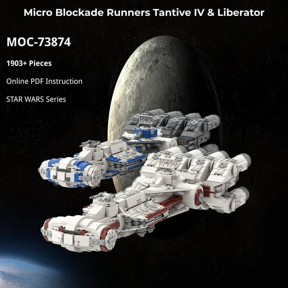 MOC-73874 Spaceship Building Blocks Set for Micro Blockade Runners Tantive IV Liberator Starship MOC Bricks Toys 1903pcs