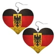 thumbnail image 6 of Heart Shaped Leather Earrings Germany Flag Leather Earrings Jewelry Gifts For Women, 6 of 6