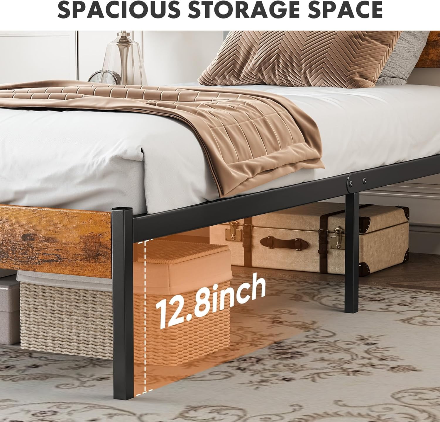 Bigleap Twin Size Metal Platform Bed Frame, No Box Spring Needed with 700LBS Sturdy Wooden Slats Support, Noise Free