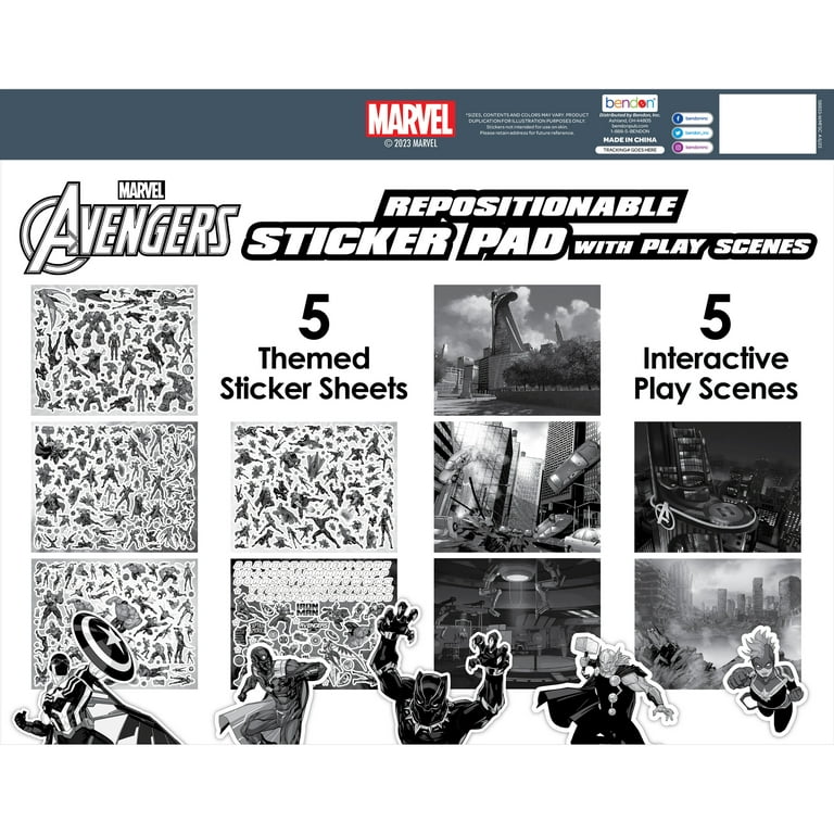 Marvel Avengers Sticker Pad, Over 500 Stickers, 5 Play Scene Pages,  Paperback