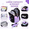 thumbnail image 5 of AHMOMEI 3 Piece Bow Backpack Set, Fashion Casual Rucksack with Lunch Bag & Pencil Case, Large Capacity Lightweight Daily Daypack Black, 5 of 8