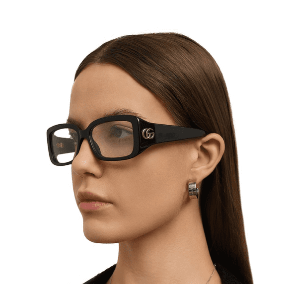 Gucci GG1406O 001 53mm Rectangle Eyeglass Frames Women's Black