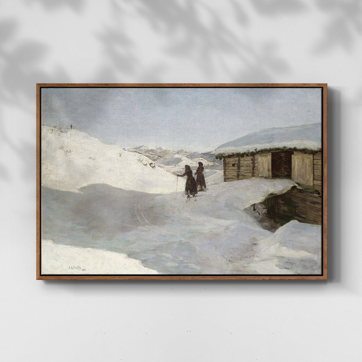 Vintage Landscape-CCLXXII By Wexford Home Framed in Walnut Wood Gallery Wrapped Canvas 27 in. x 41 in.