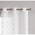 thumbnail image 2 of Dainty Home Katie Embroidered Chenille Textured Diamond Design Grommet Window Panel Pair 76" x 84" In White, 2 of 2
