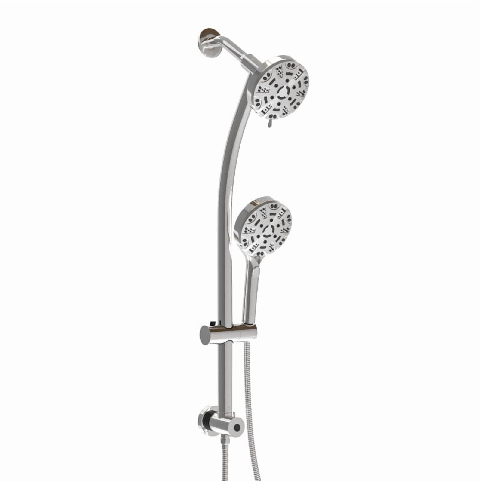 Multi Function Dual Shower Head - Shower System with 4.7" Rain Showerhead, 8-Function Hand Shower, Adjustable Slide Bar,Brushed Nickel On-Site   RR