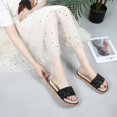 thumbnail image 4 of Womens Glitter Bling Fancy Slide Flat Low Wedge Sparkle Sandals Shoes, 4 of 7