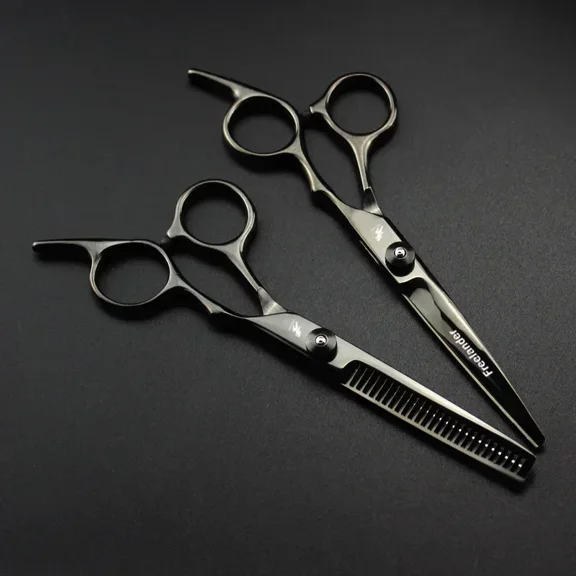 2pcs black cutting Professional 6 inch Hair Scissors Thinning Barber Cutting Hair Shears Scissor Tools Hairdressing Scissors