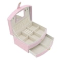 thumbnail image 1 of Caja de almacenamiento de joyas, joyero de viaje, joyero portátil de cuero PU, caja de soporte para almacenamiento de exhibición de joyas, elaborada por expertos, 1 of 12