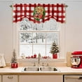 thumbnail image 2 of Christmas Golden Retriever Tie Up Valances Curtain, Cute Dog Pine Leaf Wreath Red Plaid Adjustable Rod Pocket Short Window Treatment Tie Up Curtains Valances for Kitchen Living Room Bathroom 60x18 In, 2 of 9