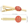 thumbnail image 2 of FONDOTIN Chinese Style Copper Tie Clips Golden Neck Tie Clips for Groom and Best Man Wedding, 2 of 8