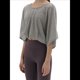 thumbnail image 2 of Camisa de Cuello Redondo Sin Espalda para Mujer, Blusa de Media con Protección Solar, Blusa Informal Holgada de Verano para Hacer Ejercicio y Vacaciones Gris M, 2 of 8
