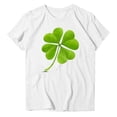 thumbnail image 4 of BLVB St. Patrick's Day Shirts for Women Cute Shamrock Clover Graphic Tee Shirts Short Sleeve Crewneck Gift Tops Blouse White 7, 4 of 4