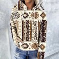 thumbnail image 2 of Geometric Aztec Hoodies for Women Pullover Cowgirl Western Vintage Ethnic Long Sleeve Loose Hooded Sweatshirt Tops, 2 of 5