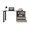 thumbnail image 2 of Malaui 120 Desk, Two Legs, Two Drawers, Two Shelves Light Gray, 2 of 6