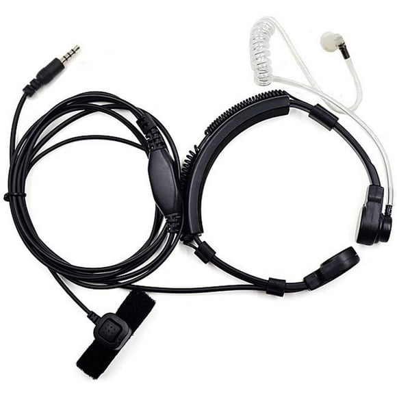 FANVERIM 3.5mm Jack Plug Cool Throat Mic Microphone Covert Acoustic Tube Earpiece Headset with Finger PTT Compatible with Mobile Phone Vocal Hands-Free in-Ear Military Headset/Headphones/Earphones