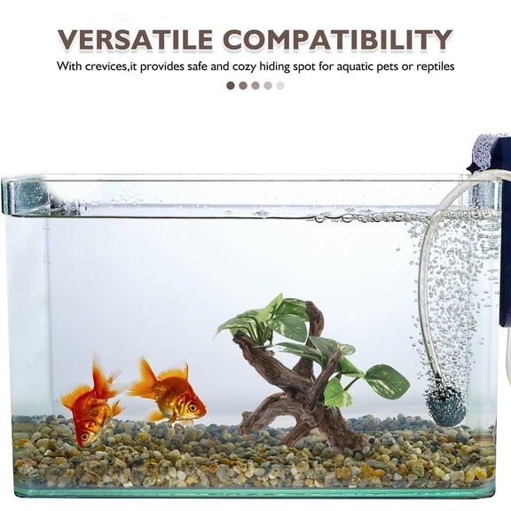 Luxshiny Resin Driftwood Aquarium Decorations for Fish Tanks with Realistic Texture and Hiding Space 18 Inch