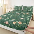 thumbnail image 3 of Homewish Green Butterflies 4 Pieces Queen Sheet Sets for Boys Girls,Chic Flowers Ultra Soft Flat Sheet,Spring Graden Queen Fitted Sheet,Microfiber Bedroom Decor, 3 of 7