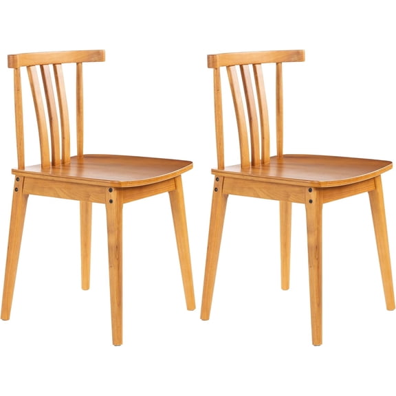 ANHDAH Wooden Dining Chairs Set of 2, Farmhouse Solid Wood Spindle Back Chairs for Living Room & Kitchen