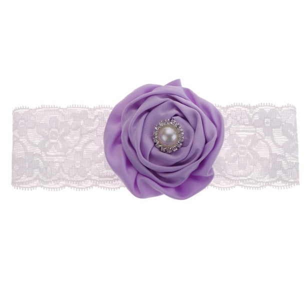Diadema Infántil Yotijar flor Diamante Artificial púrpura hairband para niña