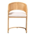 thumbnail image 2 of bali & pari Palm Bohemian Light Honey Rattan Dining Chair, 2 of 10