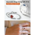 thumbnail image 6 of PROSTEEL Women Birthstone Rings 925 Sterling Silver Adjustable Open Band Ring January Garnet Heart Jewelry Gift for Mom Wife Daughter, 6 of 8