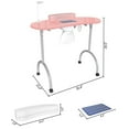 thumbnail image 6 of TABU Portable Folding Manicure Nail Table Station with Dust Collector Fan and Magnifying Glass Lamp,Pink, 6 of 9