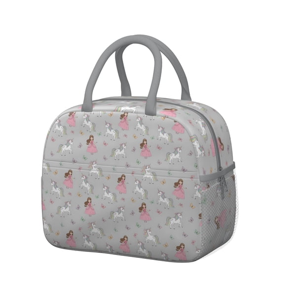 Womens Princess Unicorn Butterfly Pattern Lunch Box for Work,Insulated Lunch Bag for Women,Loncheras Para Mujer,Leakproof Adult Lunch Bag for Work,Beach,Travel,Picnic,Camping