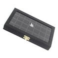 thumbnail image 4 of Caja de joyero de 28 rejillas para collar Hugo bandeja de joyería para broche negro caja de almacenamiento de joyas, 4 of 5