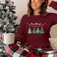 thumbnail image 6 of Christmas T-Shirts for Women Lightweight Crewneck Pullover Long Sleeve Graphic Printed Tees Holiday Xmas Tops (L, Wine), 6 of 7